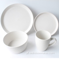 Wholesale cerâmico dinnerware cor branca esmalte esmalteada